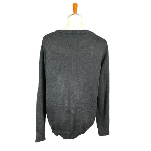 Poof Merry Christmas Sweater Women Size L Black Sequins Everyday Im Sleighing It - Picture 6 of 9